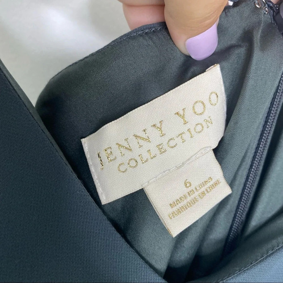 Jenny Yoo BHLDN Inesse Maxi Dress Storm Gray Size 6 Bridesmaid Wedding - Picture 5 of 12